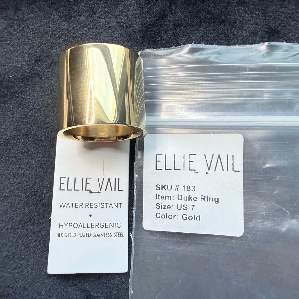 Ellie Vail Gold Wide Duke Ring - US 7